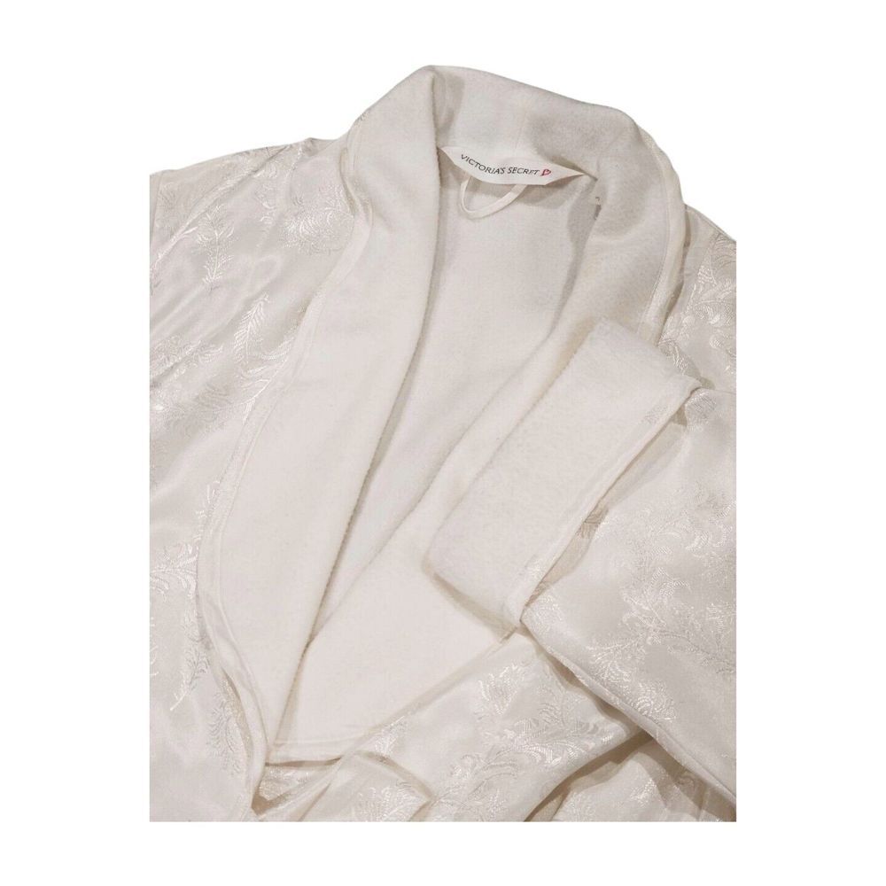 VTG Victoria's Secret Fleece Lined Robe Brocade Winter White Women's OS (M/L)